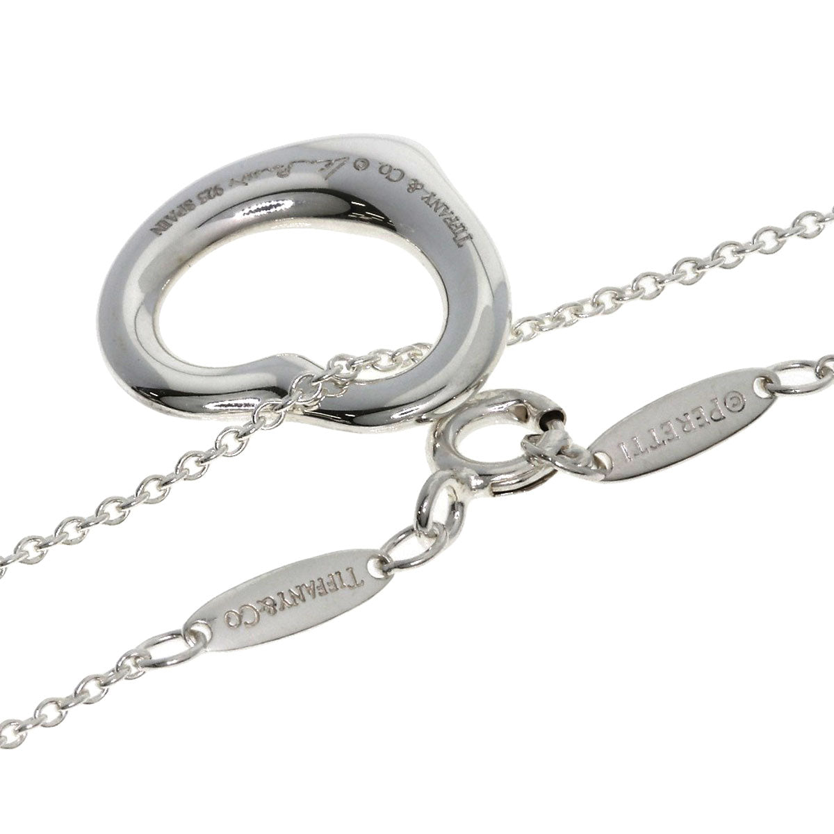 TIFFANY&Co. Open heart Necklace Silver Ladies [Used]