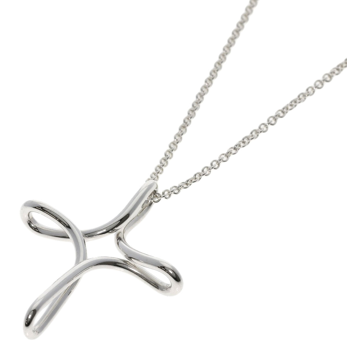 TIFFANY&Co. Open cross Necklace Silver Ladies [Used]