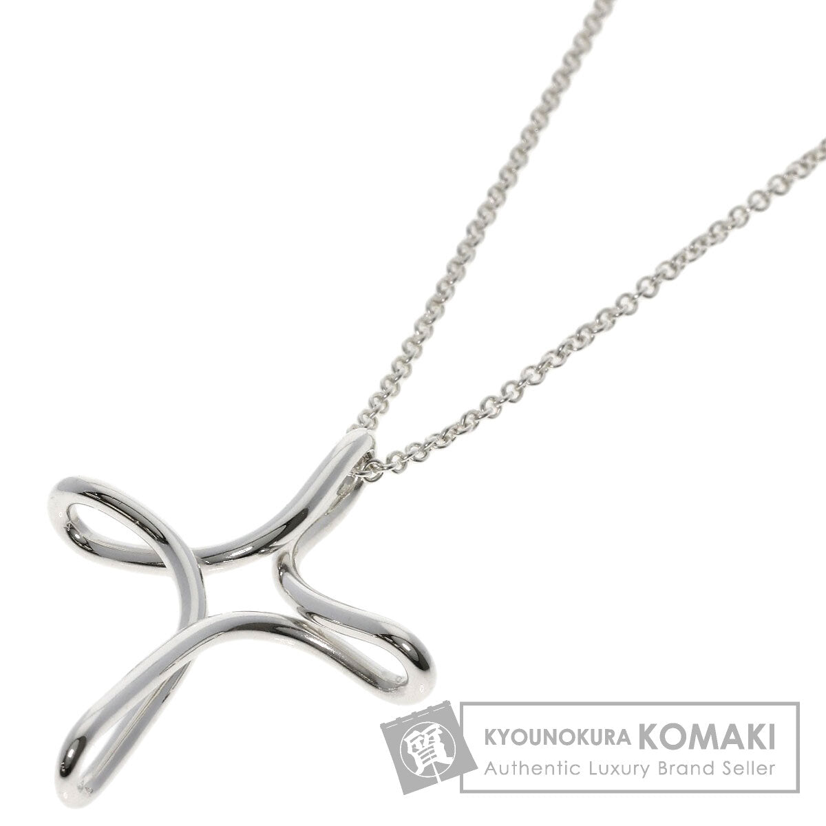 TIFFANY&Co. Open cross Necklace Silver Ladies [Used]