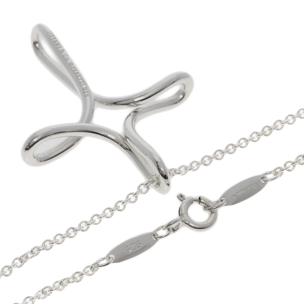 TIFFANY&Co. Open cross Necklace Silver Ladies [Used]