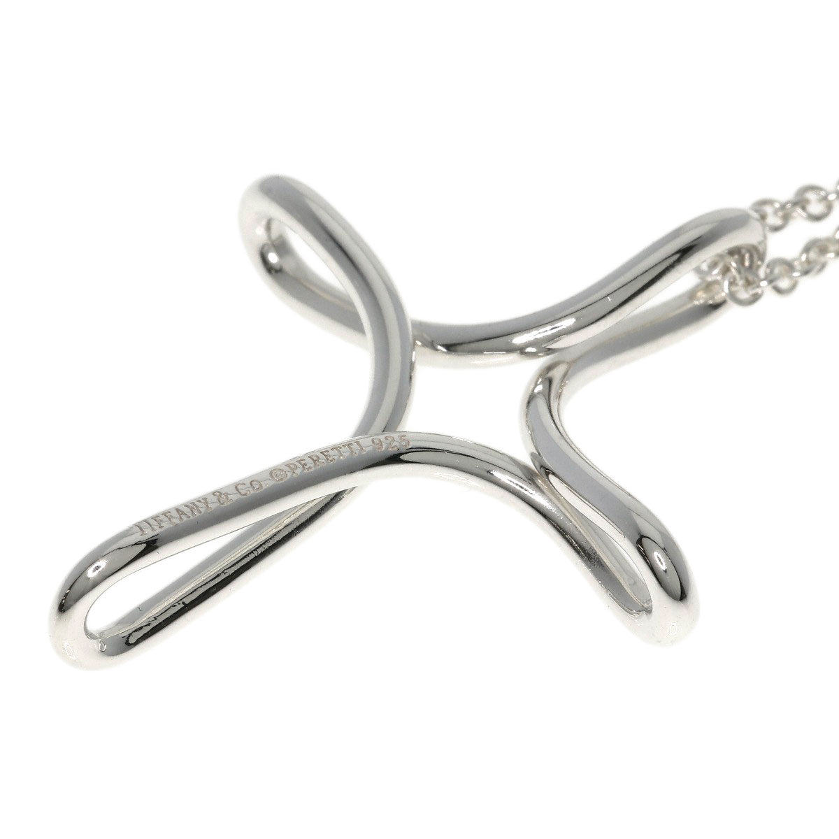 TIFFANY&Co. Open cross Necklace Silver Ladies [Used]