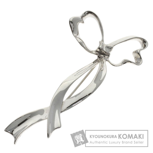 TIFFANY&Co. Ribbon motif Brooch Silver Ladies [Used]