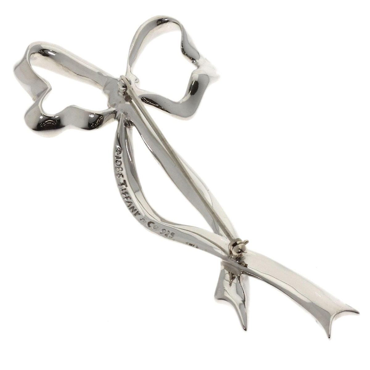 TIFFANY&Co. Ribbon motif Brooch Silver Ladies [Used]