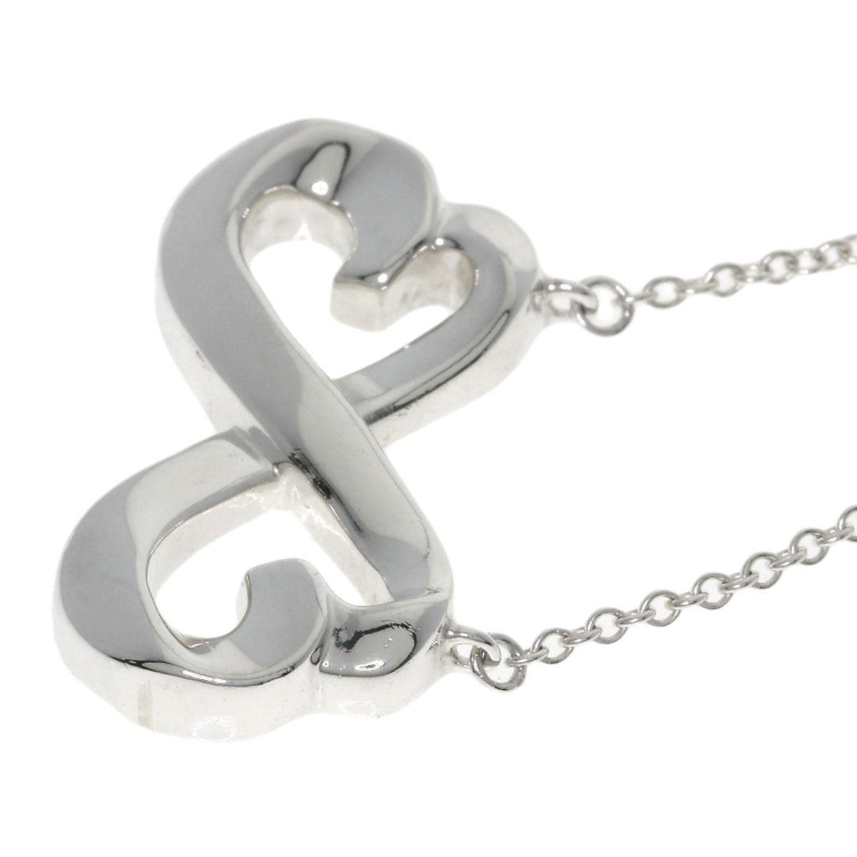 TIFFANY&Co. Double rubbing heart Necklace Silver Ladies [Used]
