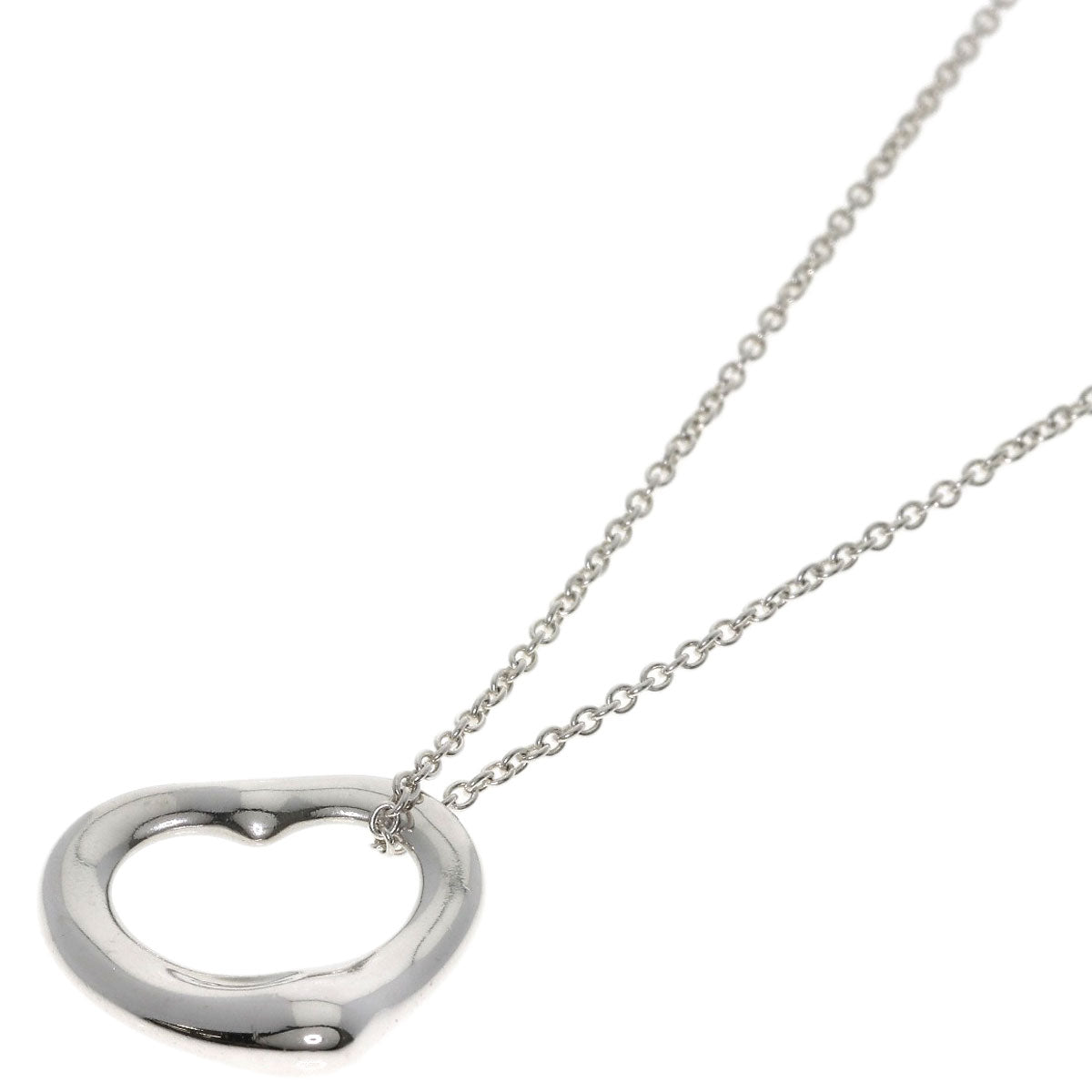TIFFANY&Co. Open heart Necklace Silver Ladies [Used]