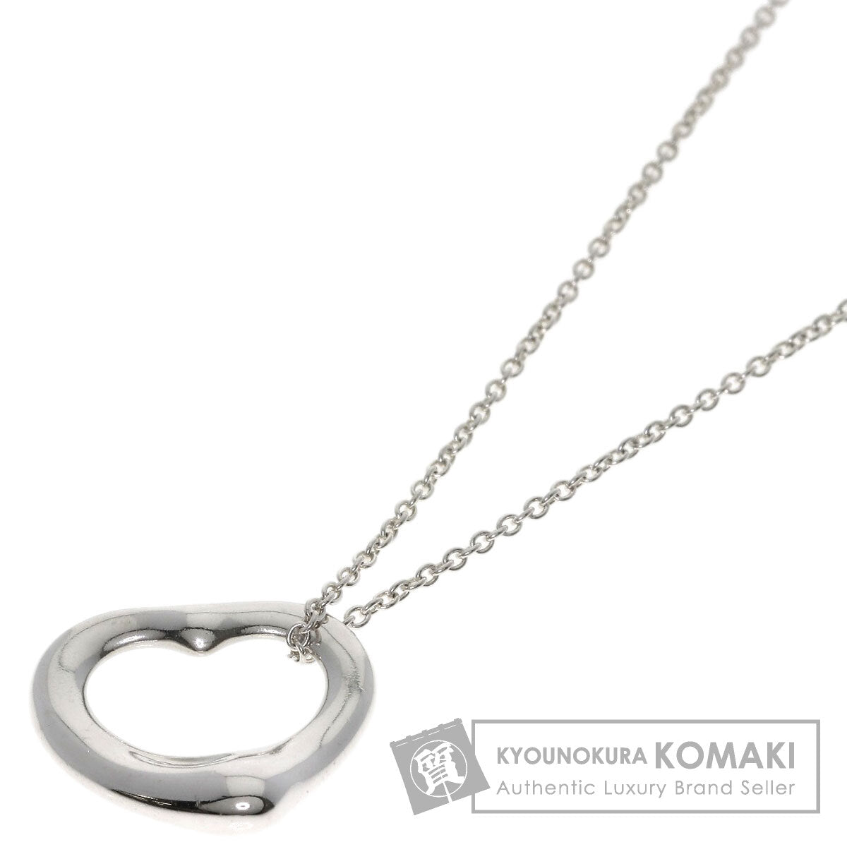 TIFFANY&Co. Open heart Necklace Silver Ladies [Used]