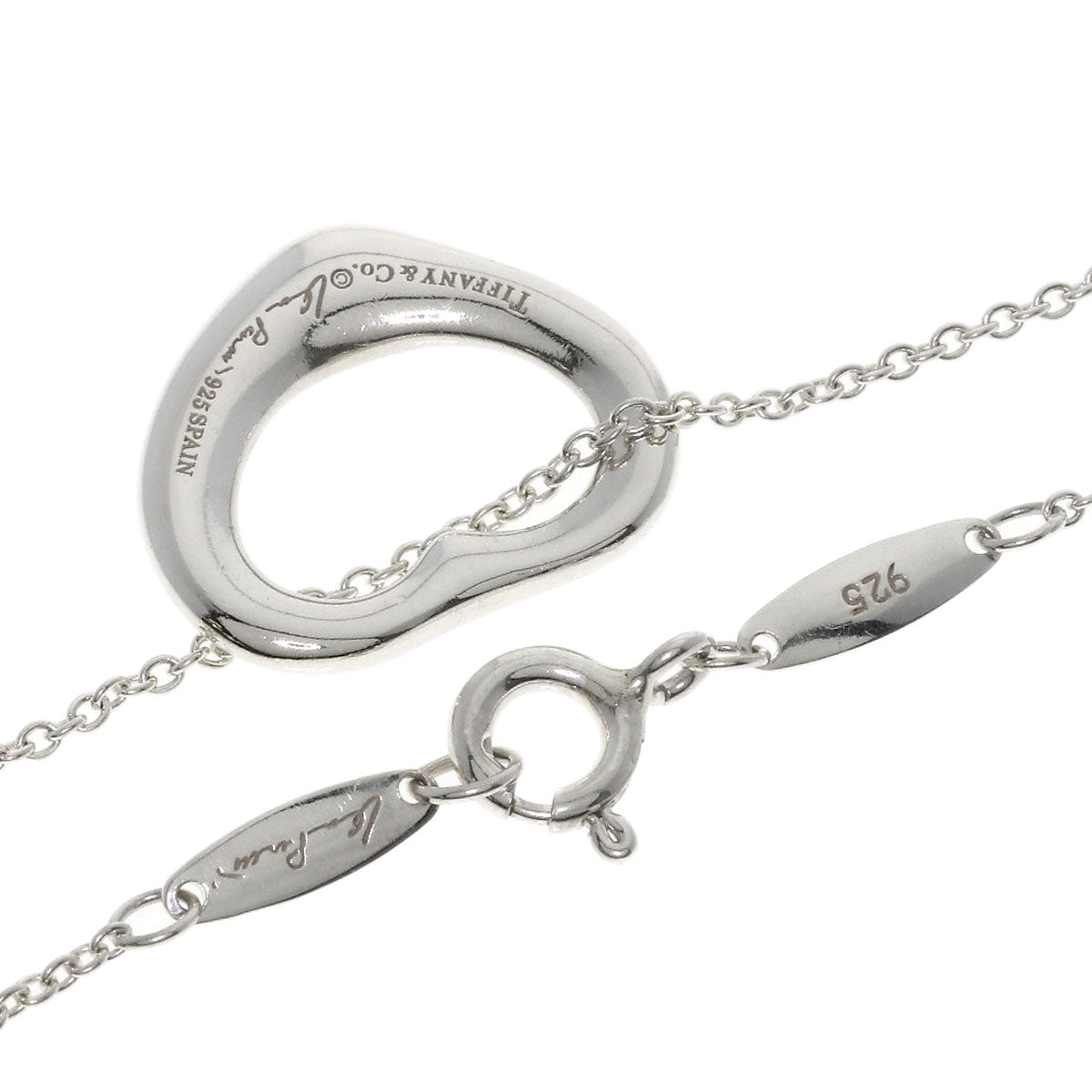 TIFFANY&Co. Open heart Necklace Silver Ladies [Used]