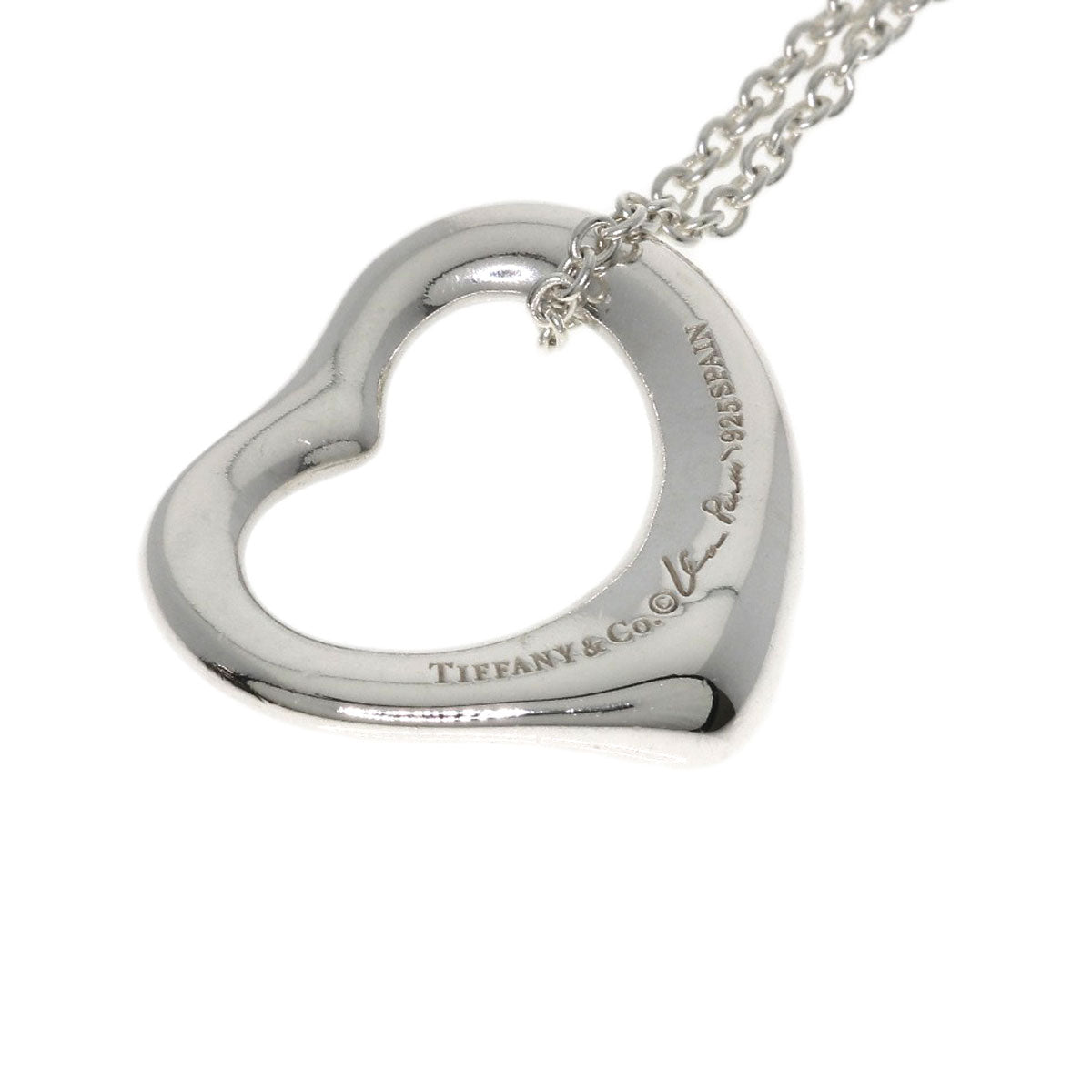 TIFFANY&Co. Open heart Necklace Silver Ladies [Used]