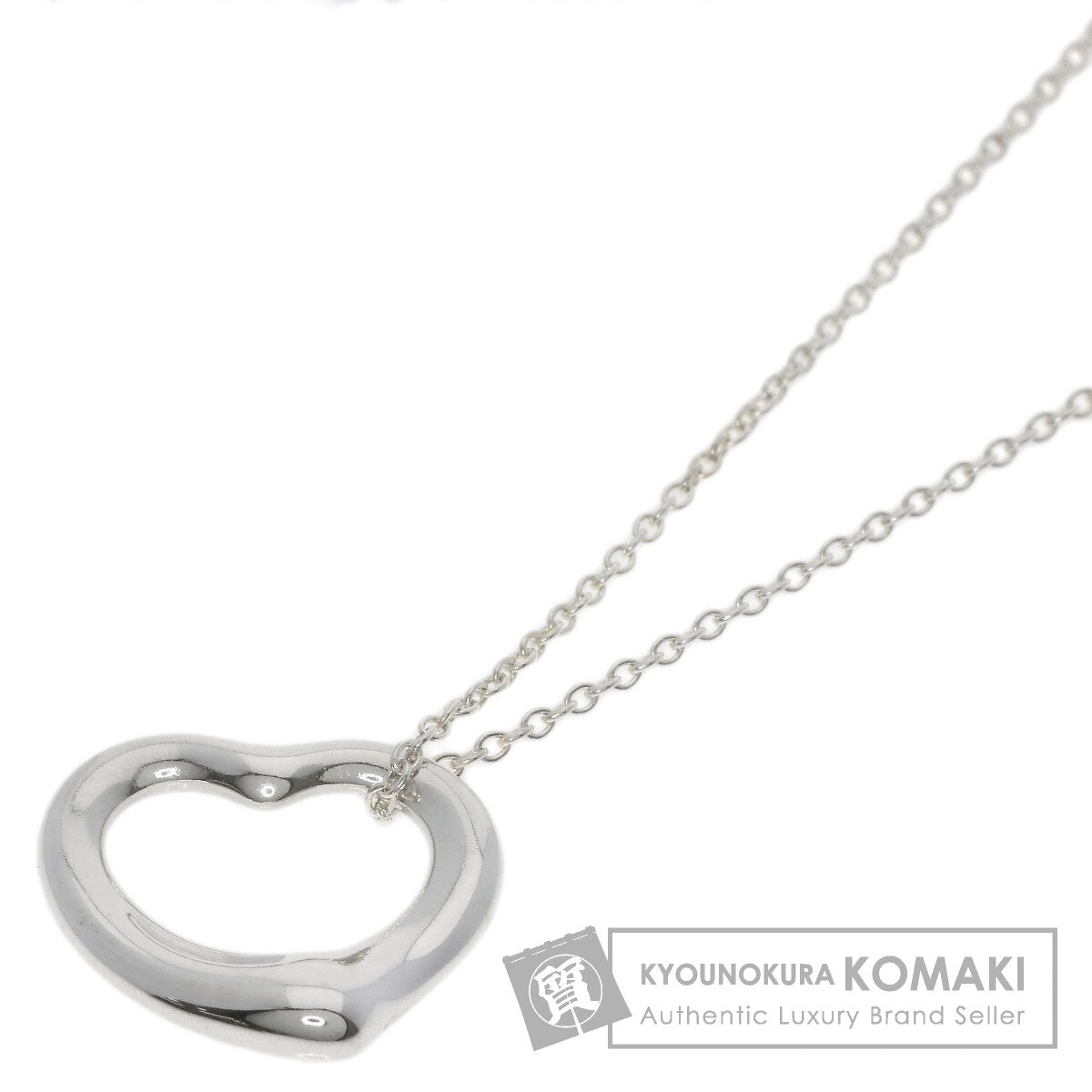 TIFFANY&Co. Open heart Necklace Silver Ladies [Used]
