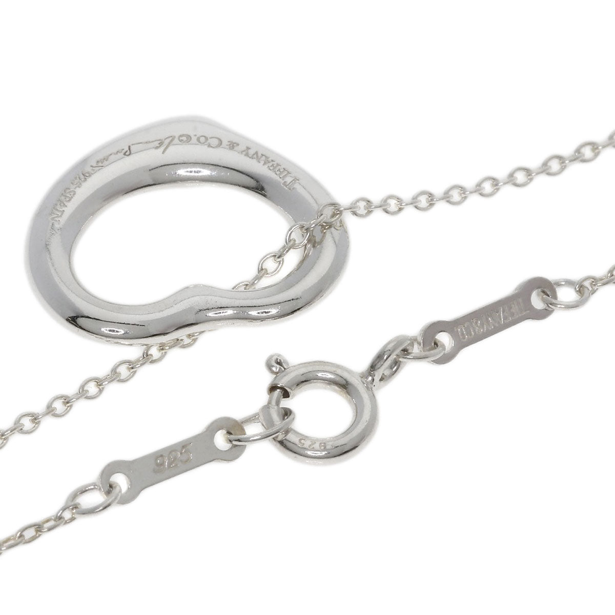 TIFFANY&Co. Open heart Necklace Silver Ladies [Used]