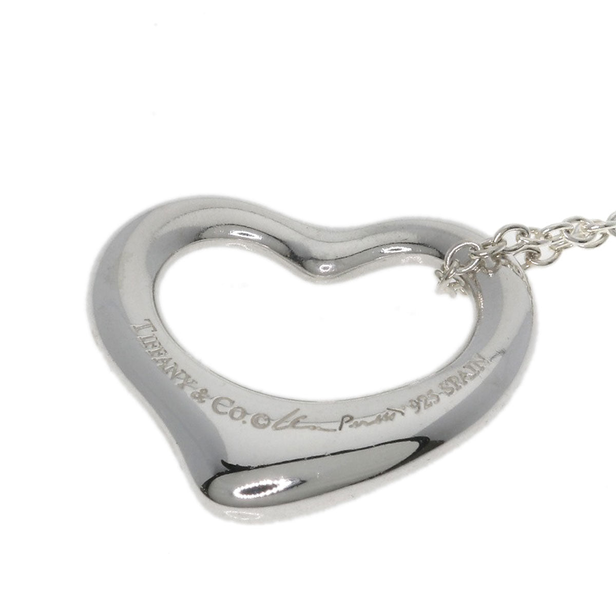 TIFFANY&Co. Open heart Necklace Silver Ladies [Used]