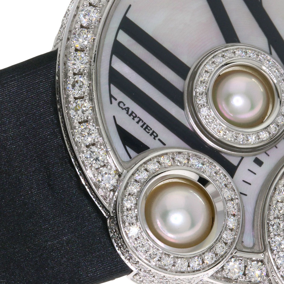 CARTIER Beruru Watches WJ304850 K18 White Gold/Leather Ladies