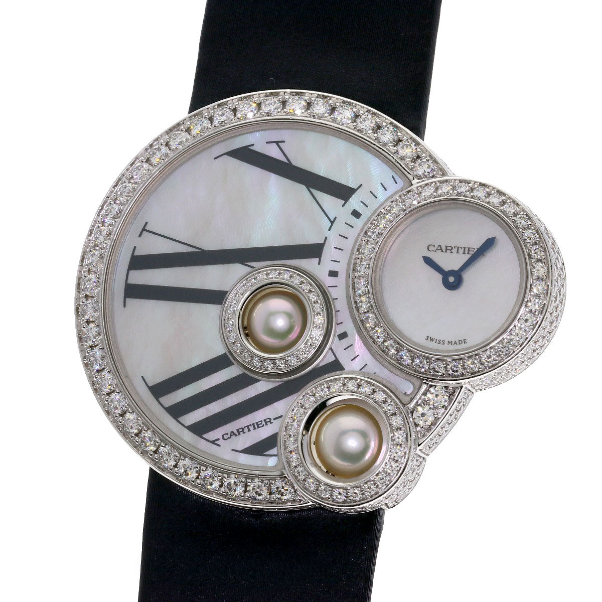 CARTIER Beruru Watches WJ304850 K18 White Gold/Leather Ladies