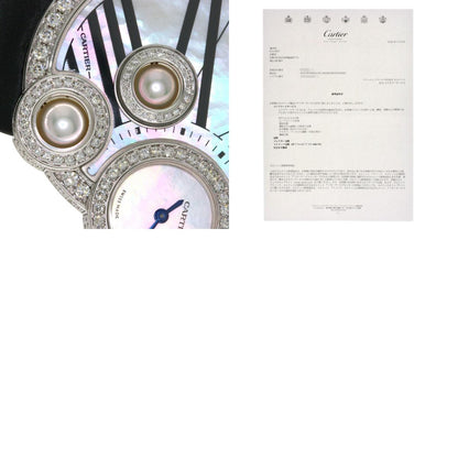 CARTIER Beruru Watches WJ304850 K18 White Gold/Leather Ladies
