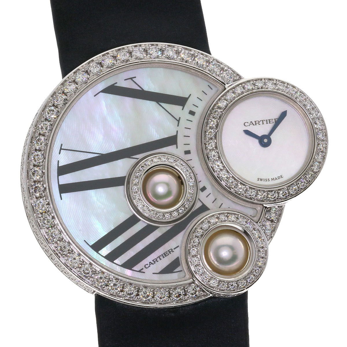 CARTIER Beruru Watches WJ304850 K18 White Gold/Leather Ladies