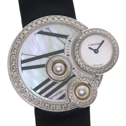 CARTIER Beruru Watches WJ304850 K18 White Gold/Leather Ladies