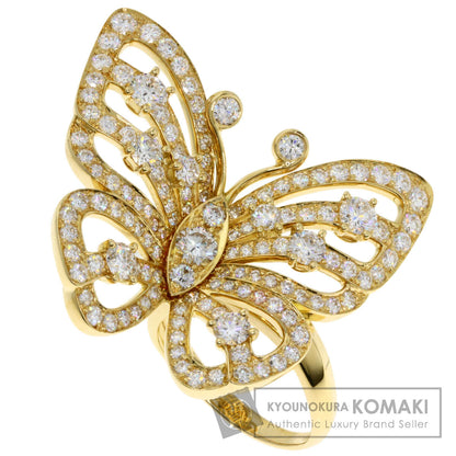 Van Cleef & Arpels Flying Butterfly Entrere Door Diamond #51 Ring K18 Yellow Gold Ladies [Used]