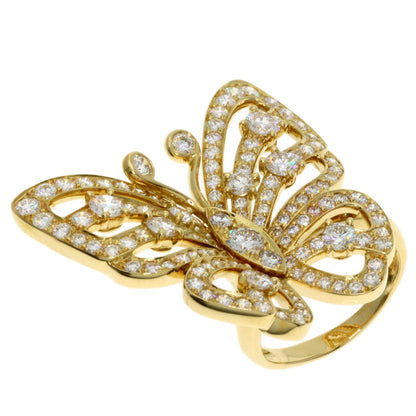 Van Cleef & Arpels Flying Butterfly Entrere Door Diamond #51 Ring K18 Yellow Gold Ladies [Used]
