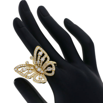 Van Cleef & Arpels Flying Butterfly Entrere Door Diamond #51 Ring K18 Yellow Gold Ladies [Used]