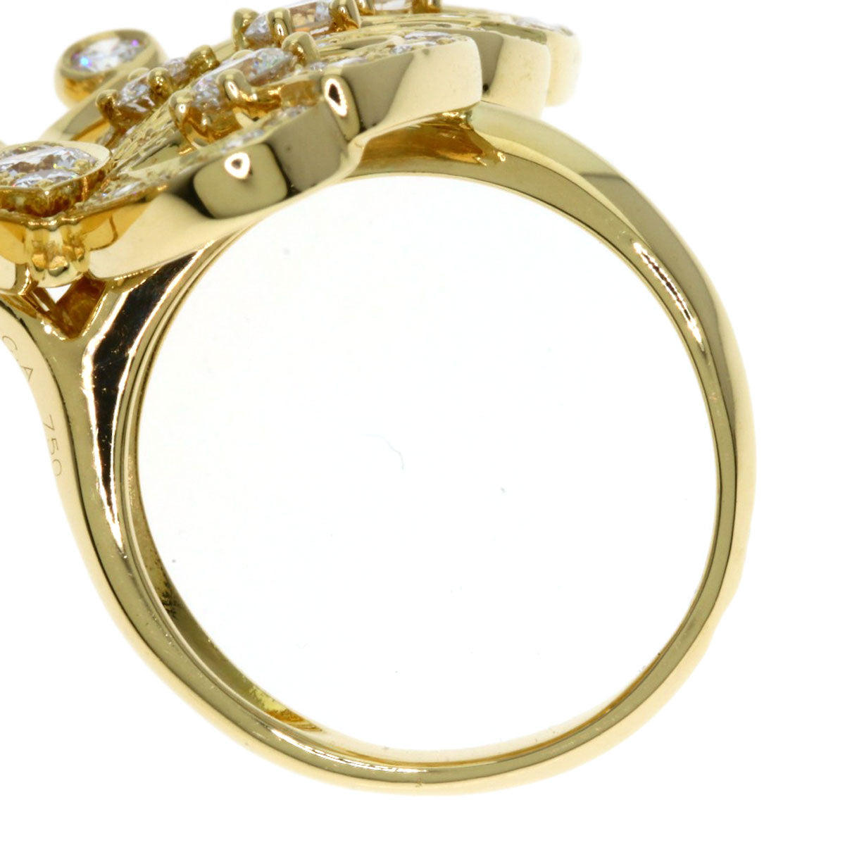Van Cleef & Arpels Flying Butterfly Entrere Door Diamond #51 Ring K18 Yellow Gold Ladies [Used]