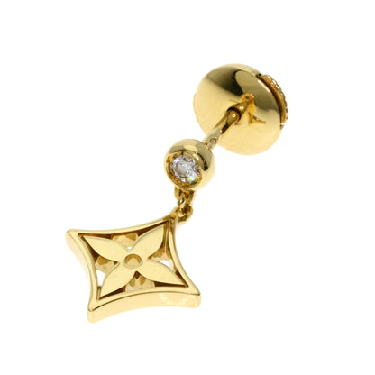LOUIS VUITTON Monogram Ldylle Diamond (single item) Q96168 earring K18 Yellow Gold Ladies [Used]