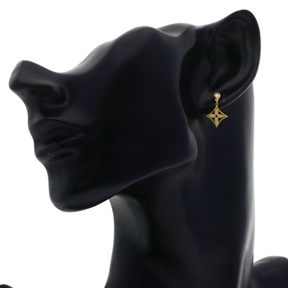 LOUIS VUITTON Monogram Ldylle Diamond (single item) Q96168 earring K18 Yellow Gold Ladies [Used]