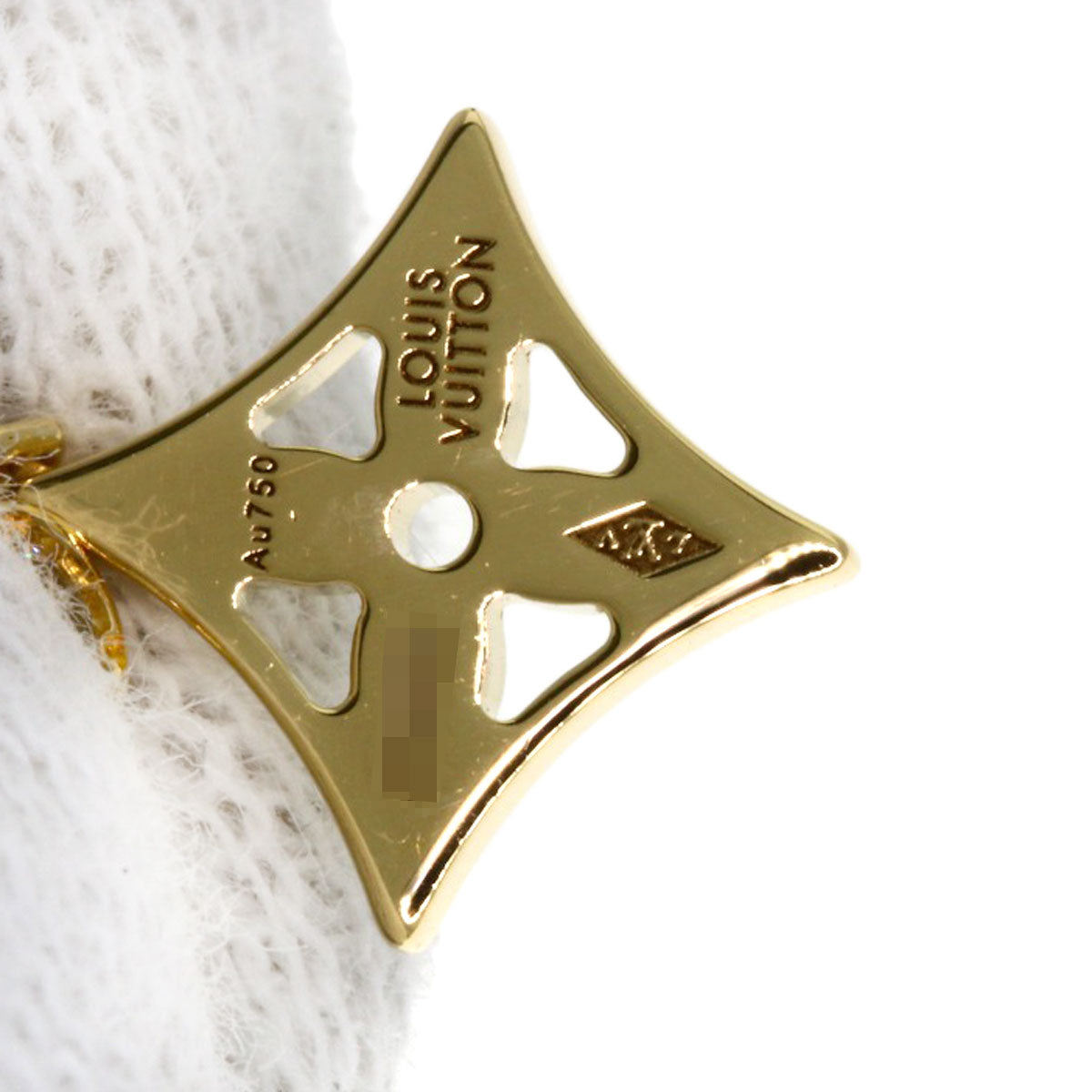 LOUIS VUITTON Monogram Ldylle Diamond (single item) Q96168 earring K18 Yellow Gold Ladies [Used]