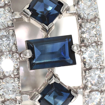1.56ct Sapphire Diamond Ring K18 White Gold 6.8g　Ladies