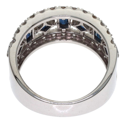 1.56ct Sapphire Diamond Ring K18 White Gold 6.8g　Ladies