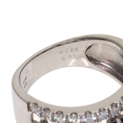 1.56ct Sapphire Diamond Ring K18 White Gold 6.8g　Ladies