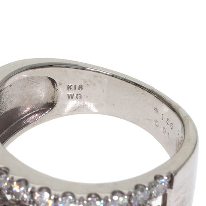 1.56ct Sapphire Diamond Ring K18 White Gold 6.8g　Ladies