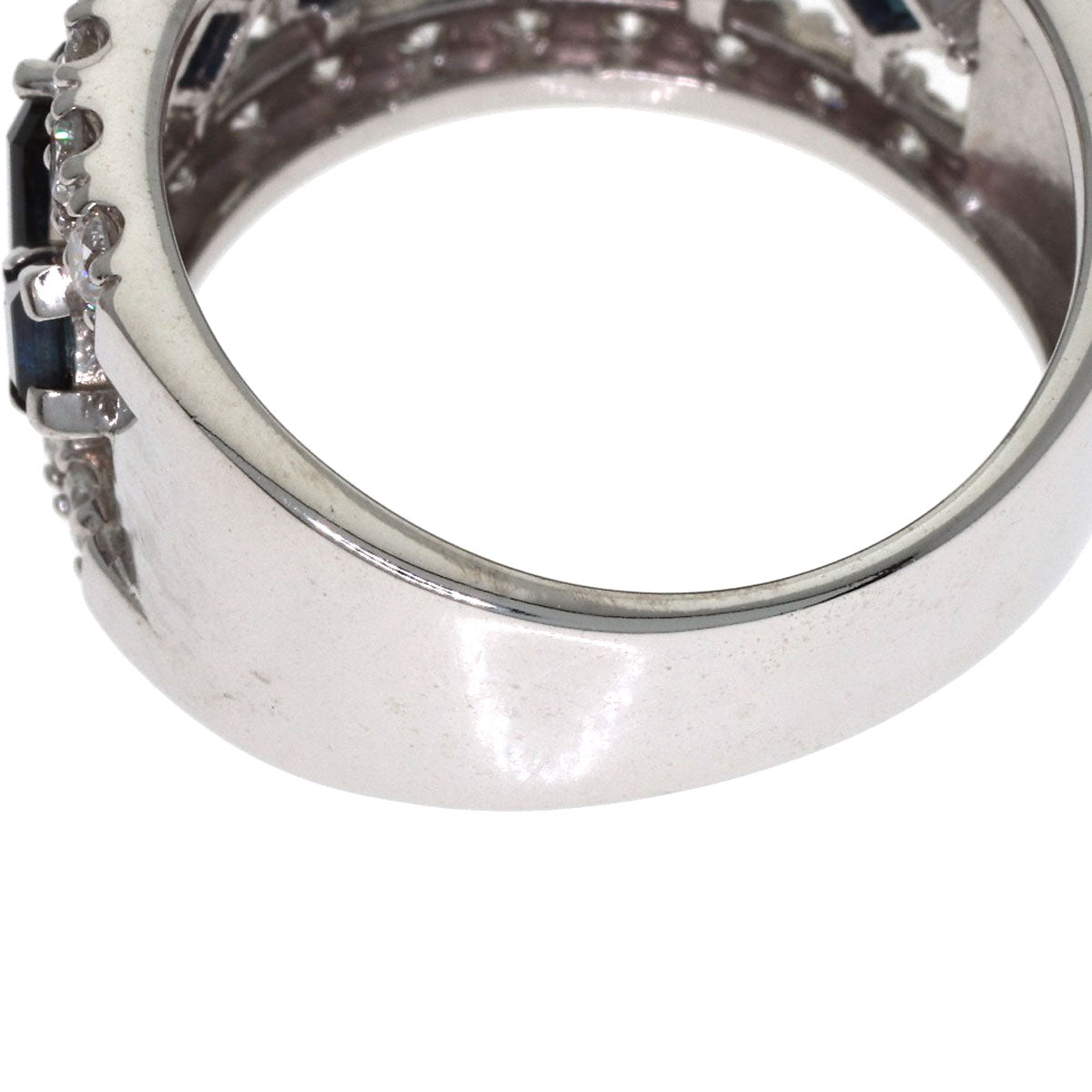 1.56ct Sapphire Diamond Ring K18 White Gold 6.8g　Ladies