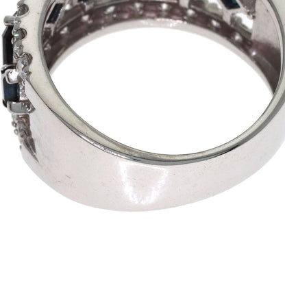 1.56ct Sapphire Diamond Ring K18 White Gold 6.8g　Ladies