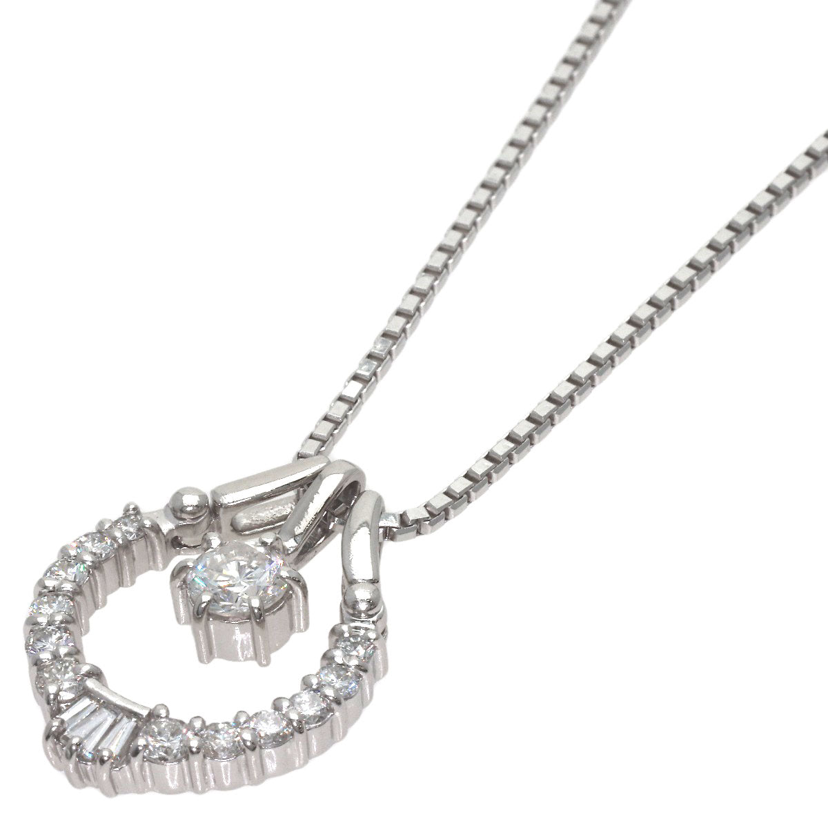 0.41ct Diamond Necklace Platinum PT850 PT900 10.8g　Ladies