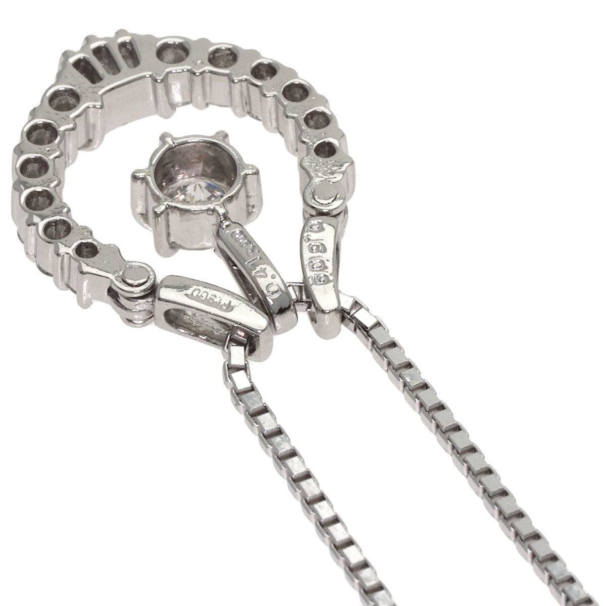 0.41ct Diamond Necklace Platinum PT850 PT900 10.8g　Ladies