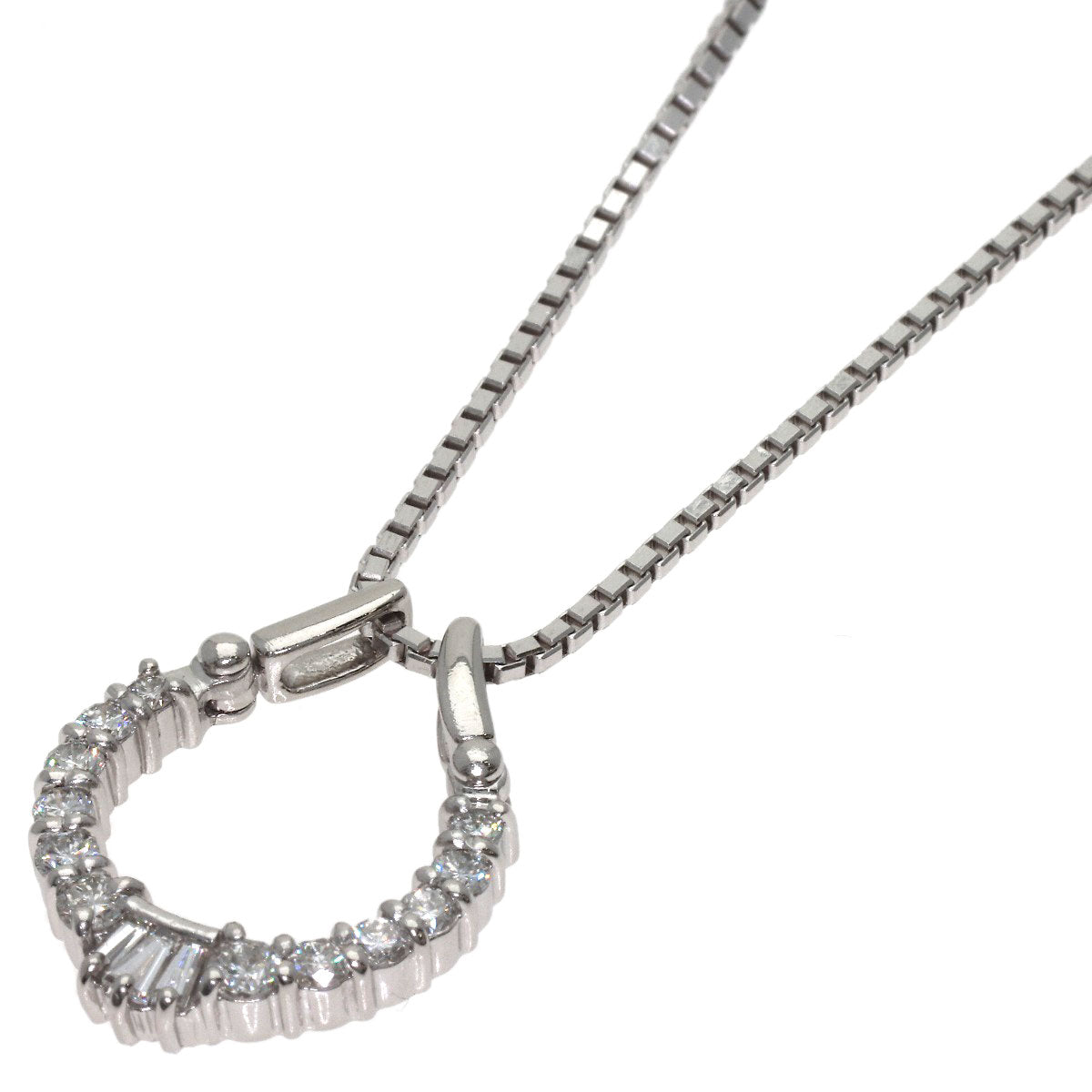 0.41ct Diamond Necklace Platinum PT850 PT900 10.8g　Ladies