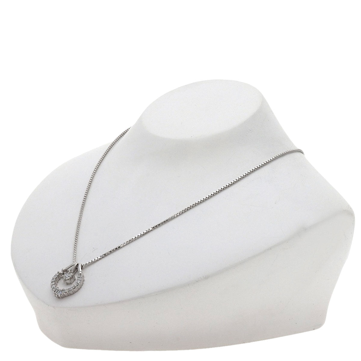 0.41ct Diamond Necklace Platinum PT850 PT900 10.8g　Ladies