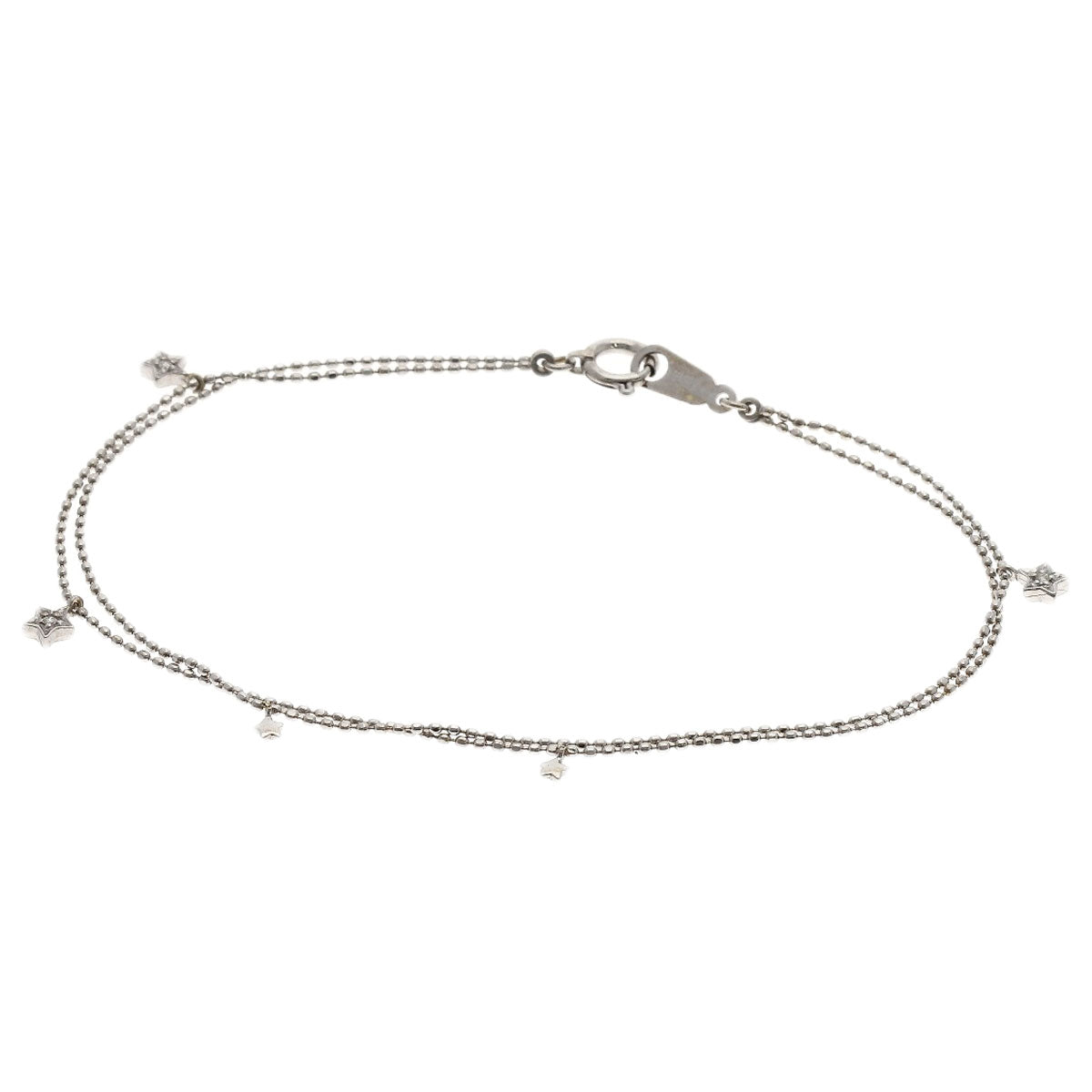 Double Diamond Bracelet K18 White Gold 1.6g　Ladies