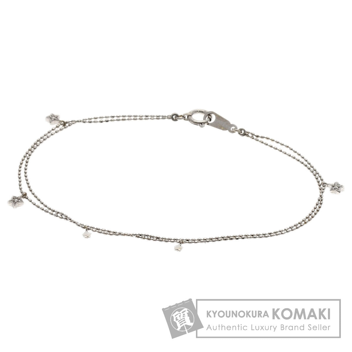 Double Diamond Bracelet K18 White Gold 1.6g　Ladies