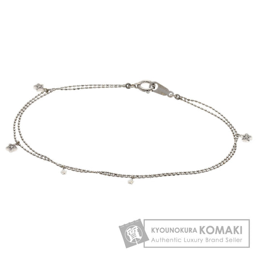 Double Diamond Bracelet K18 White Gold 1.6g　Ladies