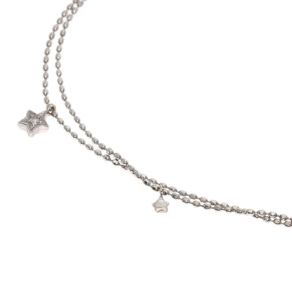 Double Diamond Bracelet K18 White Gold 1.6g　Ladies