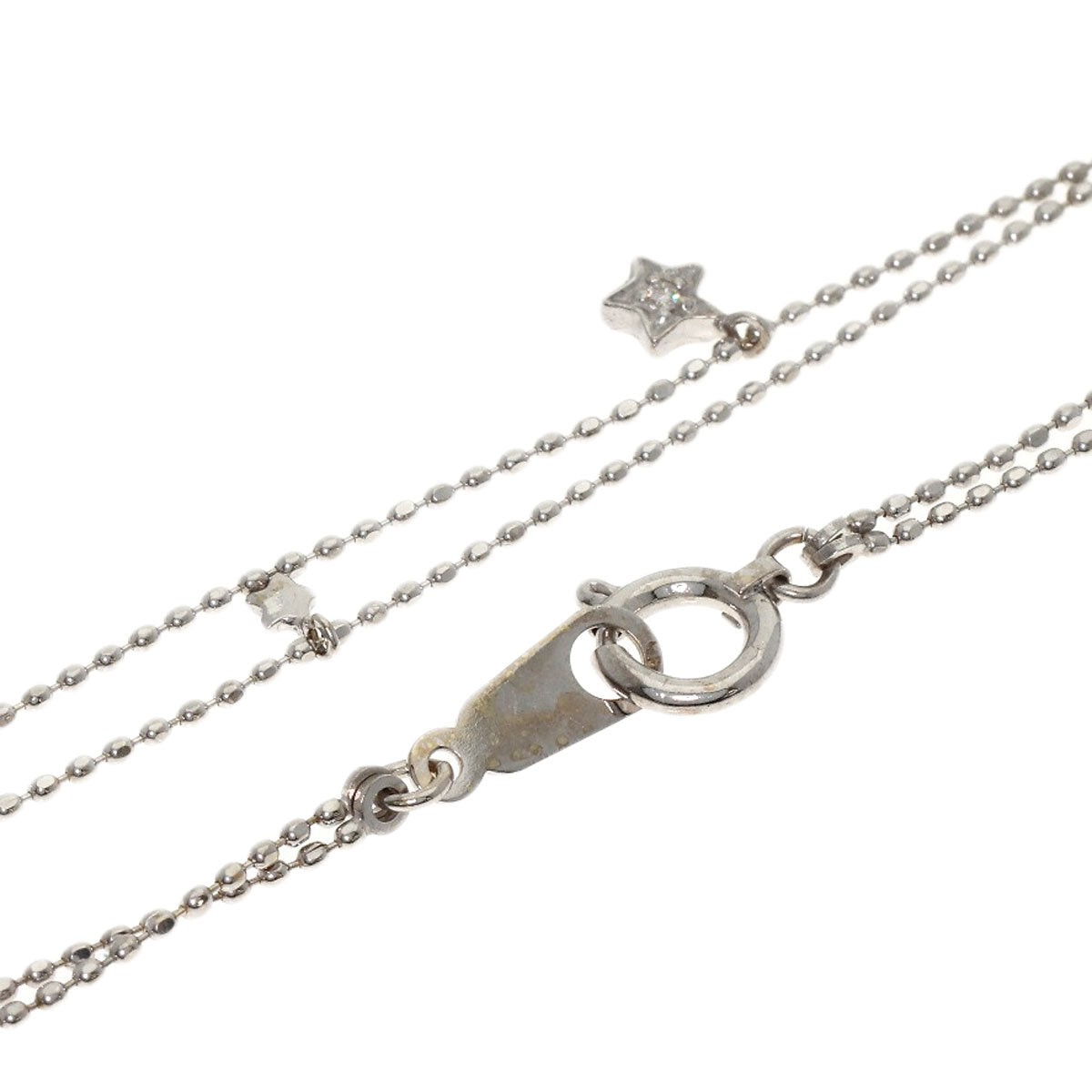 Double Diamond Bracelet K18 White Gold 1.6g　Ladies