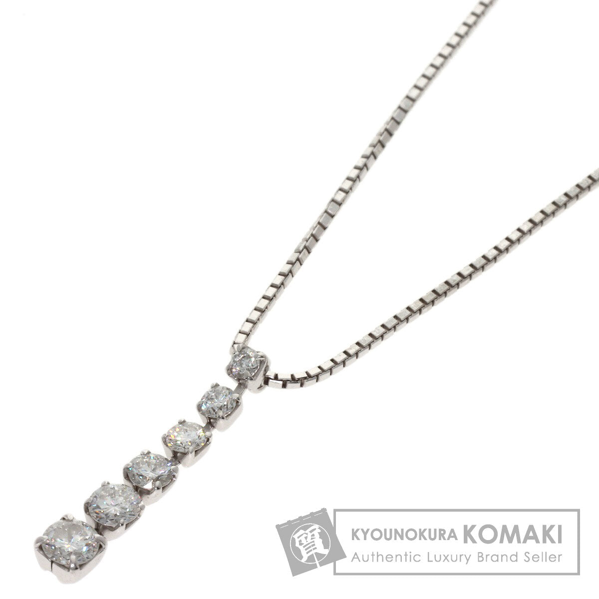 0.5ct Diamond Necklace K18 White Gold 3.6g　Ladies