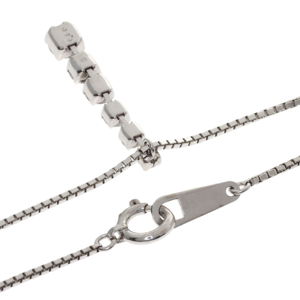 0.5ct Diamond Necklace K18 White Gold 3.6g　Ladies