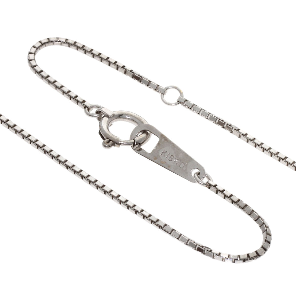 0.5ct Diamond Necklace K18 White Gold 3.6g　Ladies
