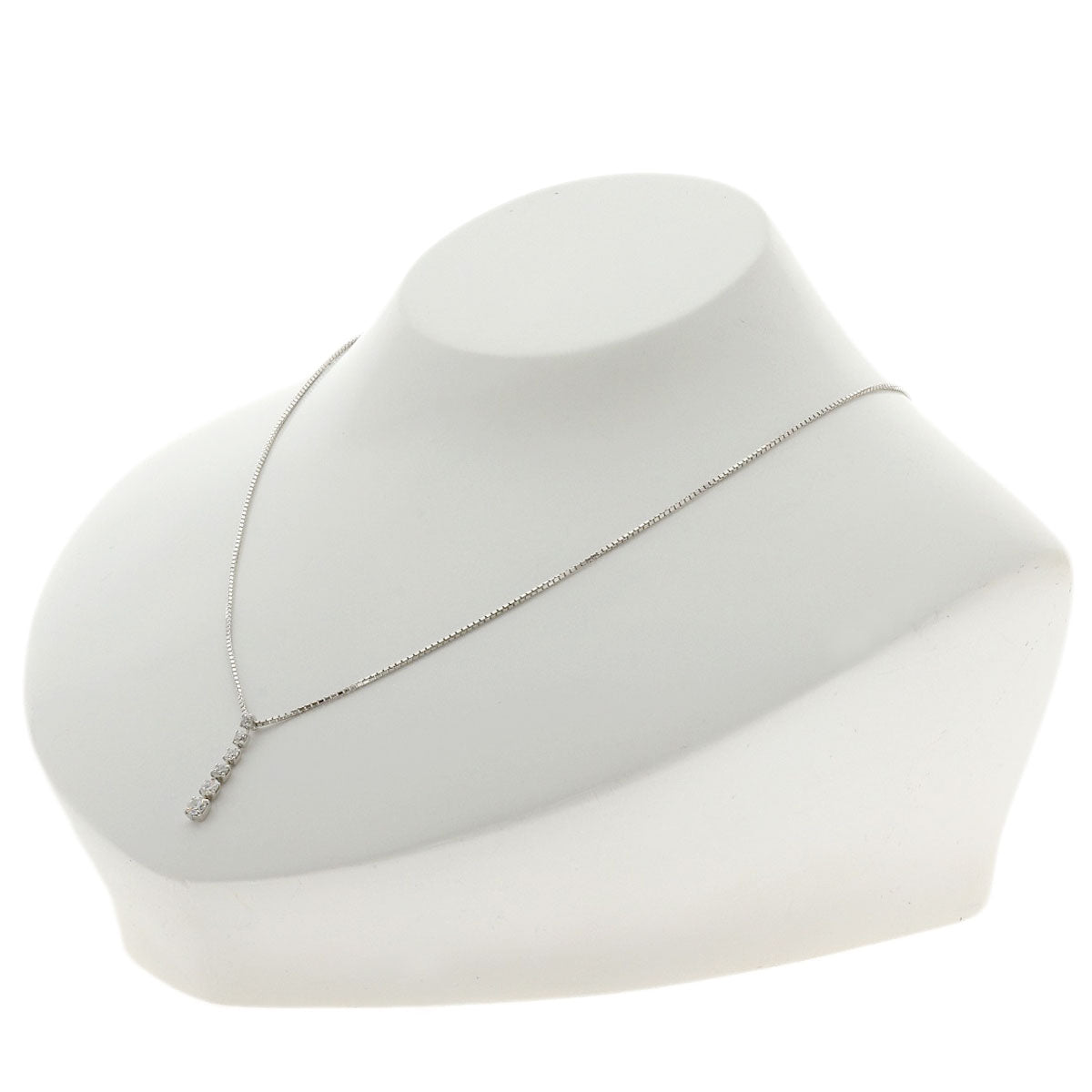 0.5ct Diamond Necklace K18 White Gold 3.6g　Ladies