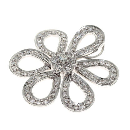 1ct Flower Diamond Pendant top K18 White Gold 7.5g　Ladies