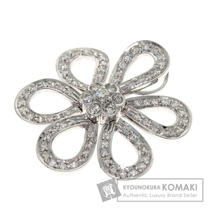 1ct Flower Diamond Pendant top K18 White Gold 7.5g　Ladies