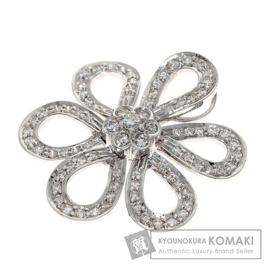 1ct Flower Diamond Pendant top K18 White Gold 7.5g　Ladies