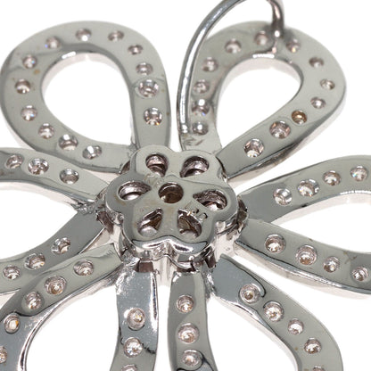 1ct Flower Diamond Pendant top K18 White Gold 7.5g　Ladies
